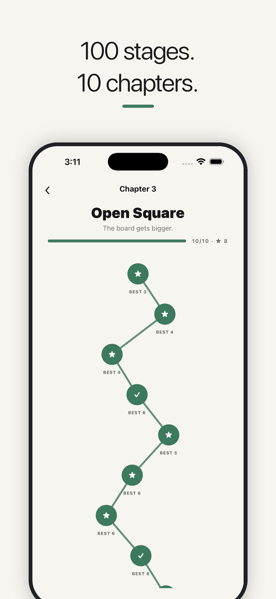 Journey mode — chapter path with stars